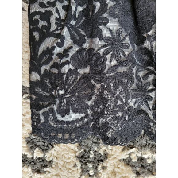 Eliza J Little Black Lace Overlay Cutout Pleated Sheath Cocktail Dress Size 14 - Picture 4 of 9